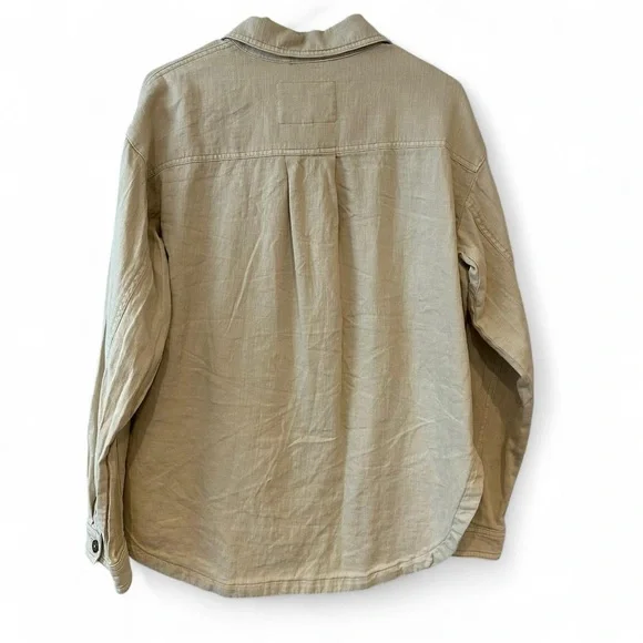 Anthropologie Pilcro Linen Shacket Beige Large - Picture 6 of 10